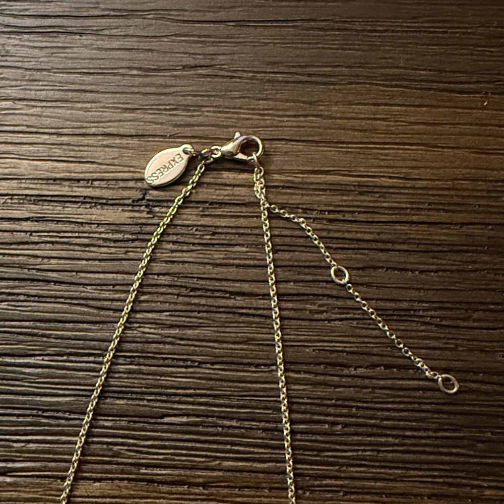 Express Rose Gold Tone Crystal Bar Necklace - Picture 3 of 10
